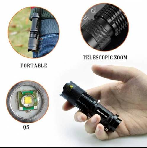 Most powerful LED flashlight 3 modes Zoomable tourch outdoor waterprof