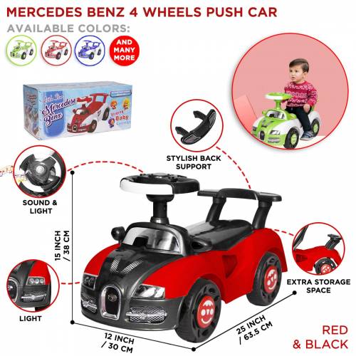 Mercedes Benzz Kids Push Car, Fun Play For Toddlers comes with Flashin