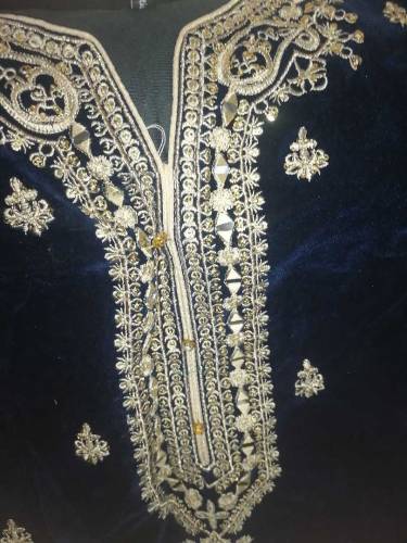 velvet shirt embroidered with mirror work large size 