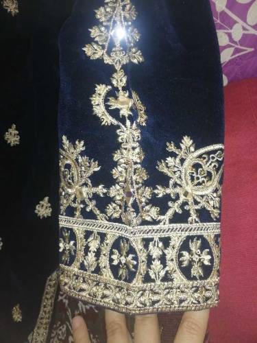 velvet shirt embroidered with mirror work large size 