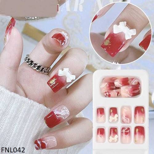 FNL042 PNA Square Rounded Nail Set 24Pcs - FNL