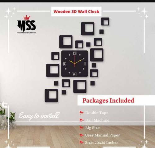 Analog stylish wooden wall clock 