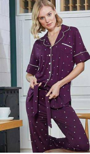 Silk Night Suit For Women With Ponytail