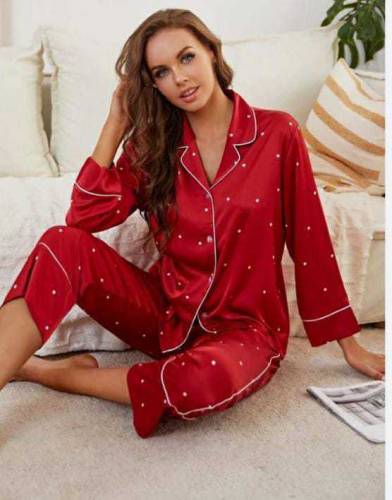 Silk Night Suit For Women With Ponytail