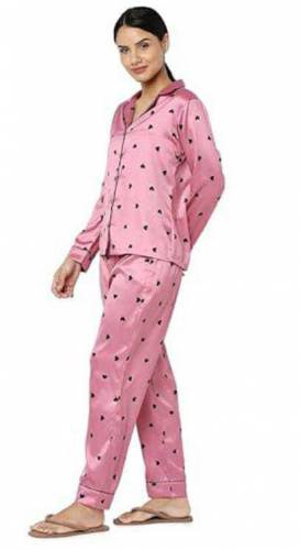 Silk Night Suit For Women With Ponytail
