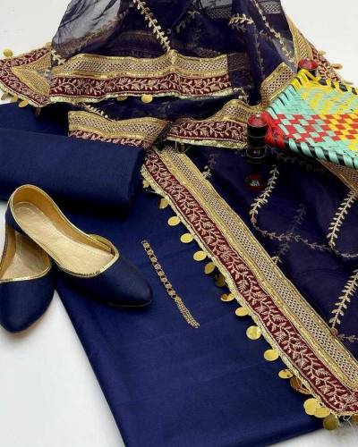 *3Pcs Festive Unstitched Suit*