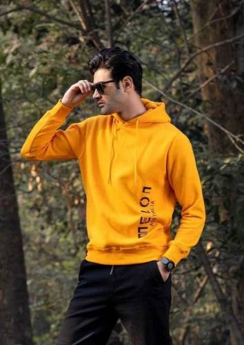 1 Pc Men's Stitched Fleece Printed Hoodie