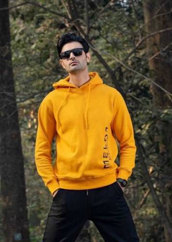 1 Pc Men's Stitched Fleece Printed Hoodie