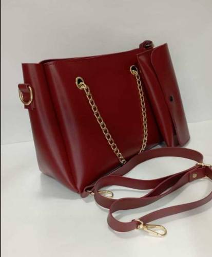 2 piece weman leather combo bag shoulder & hand carry 