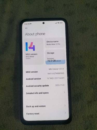 Redmi Note 12 Pro Storage 8/256