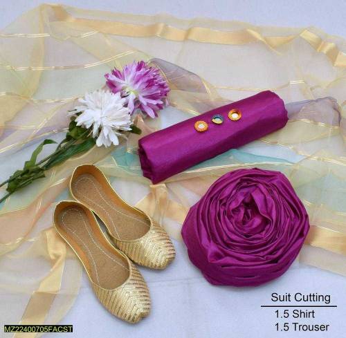 3 Pcs Women's Unstitched Katan free khusaa