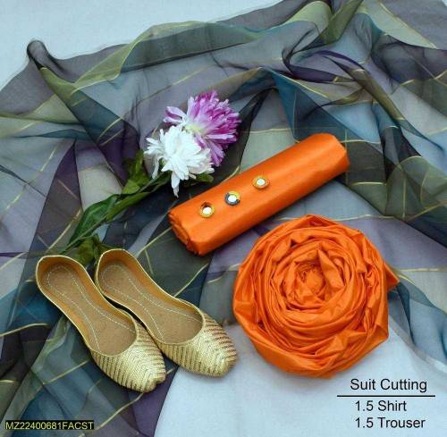 3 Pcs Women's Unstitched Katan free khusaa