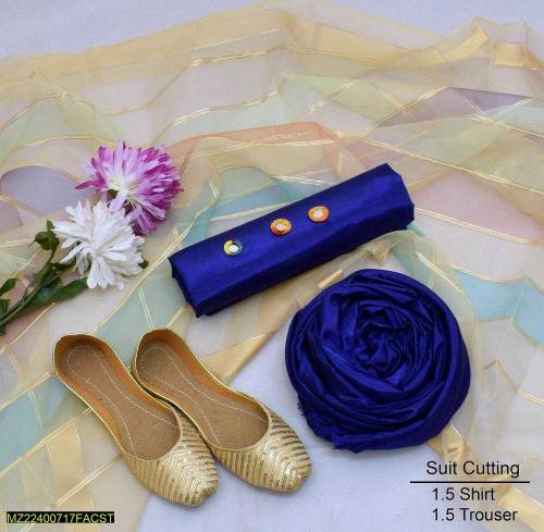 3 Pcs Women's Unstitched Katan free khusaa