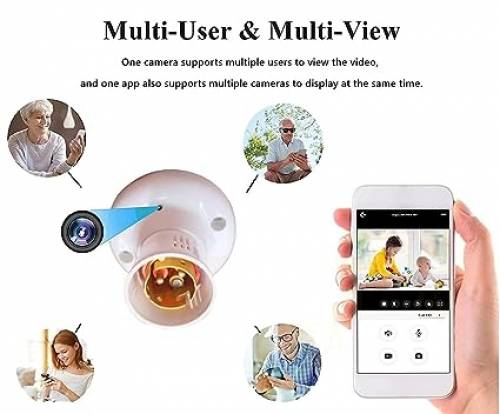 WiFi Bulb Holder Camera for Home Office