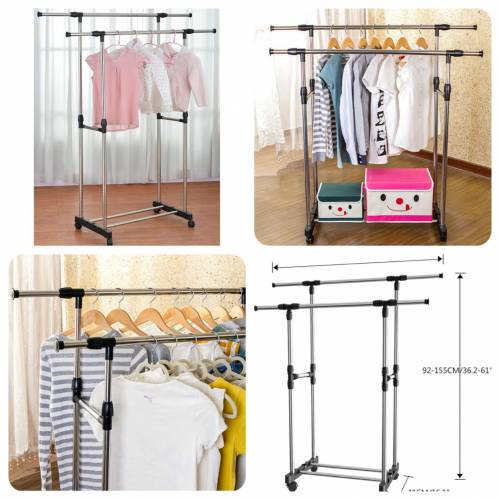 Double Pole Cloth Rack Stand (Box Packaging)