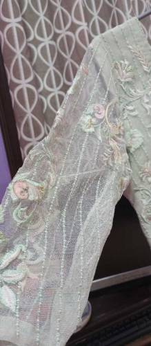 Heavily embroidered Net Saree
