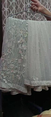 Heavily embroidered Net Saree