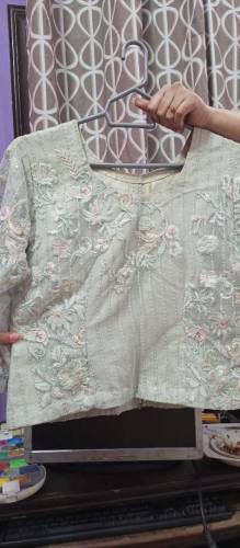 Heavily embroidered Net Saree