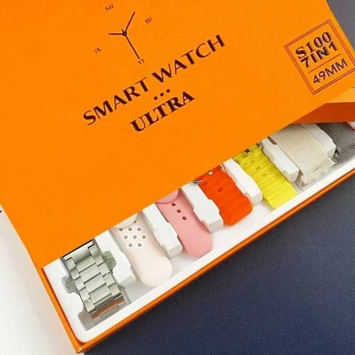 7 in 1 Ultra Smart Watch 2.02 infinity Display 7 strap watch 
