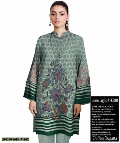 3 pcs women unstitched lawn digital prent free home delivery 