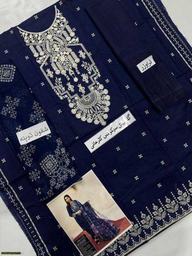 3 pcs women unstitched lawn digital prent free home delivery 