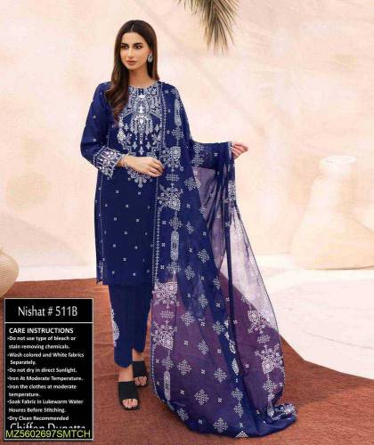 3 pcs women unstitched lawn digital prent free home delivery 