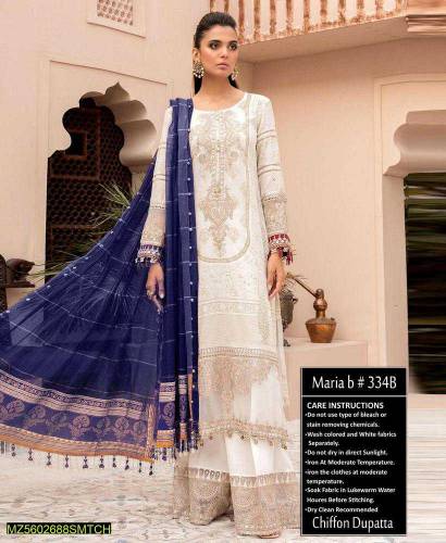 3 pcs women unstitched lawn digital prent free home delivery 