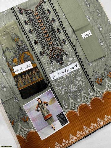 3 pcs women unstitched lawn digital prent free home delivery 