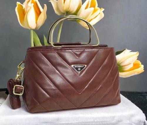 Leather Plain Hand Bag