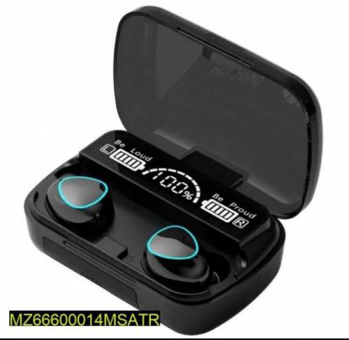 M10 digital display case ear buds black 