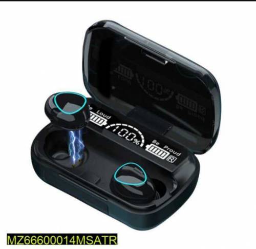 M10 digital display case ear buds black 