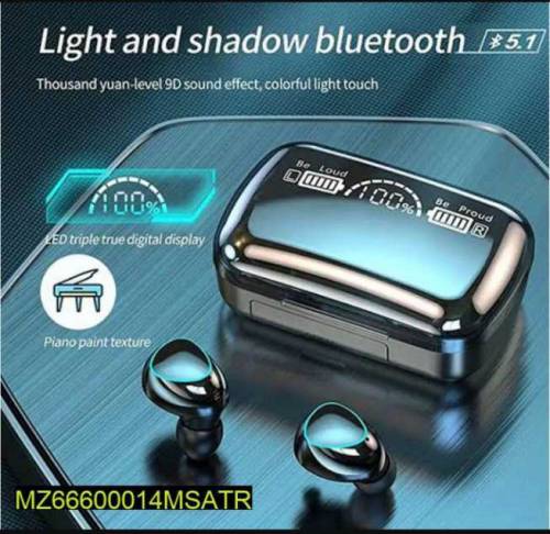 M10 digital display case ear buds black 