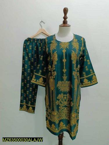 2 PCs women stitched lawn printed suit