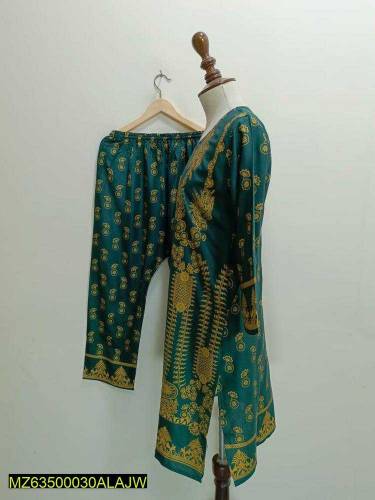 2 PCs women stitched lawn printed suit