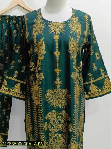 2 PCs women stitched lawn printed suit