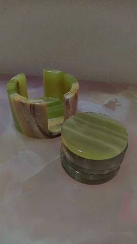 onyx green marble coaster 