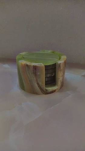 onyx green marble coaster 