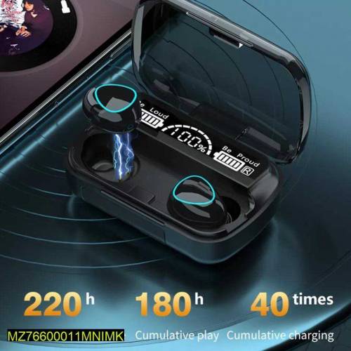 M10 Digital Display case Earbuds, black 