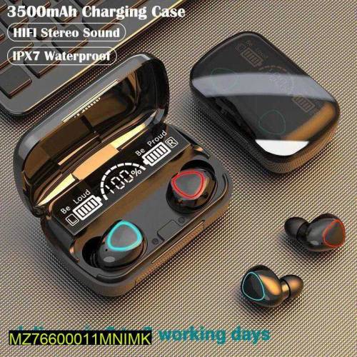 M10 Digital Display case Earbuds, black 