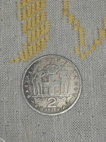 Greece coin 2 drachma 1957 rare 