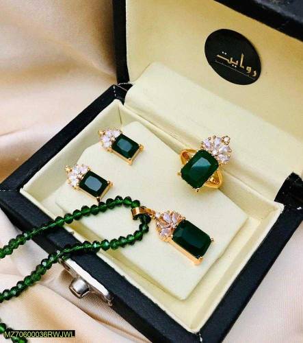 Multicoloured Stones Pendant Mala Set