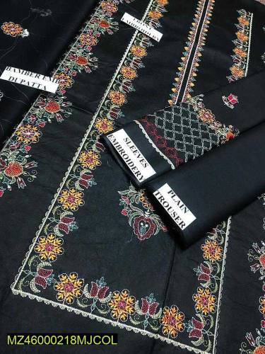  3 Pcs Women's Unstitched Lawn Embroidered Suit