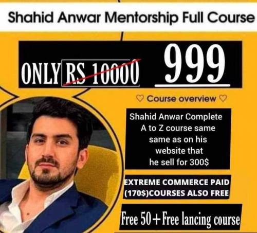 Shahid Anwar online course of Amazon, Shopify,  Facebook marketing, 