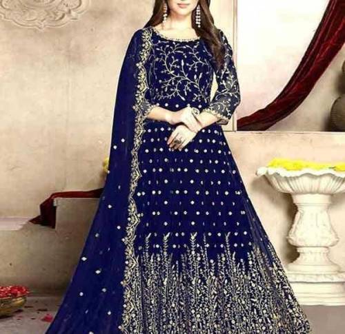 Heavy embroidered Maxy with dupatta 