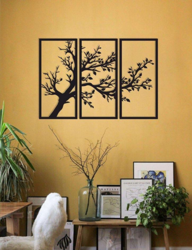 Tree Style Wooden Wall Decor, Pack Of 3