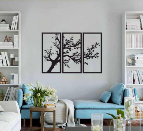 Tree Style Wooden Wall Decor, Pack Of 3