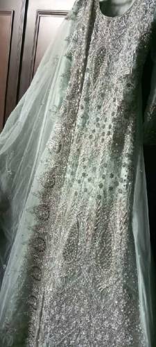 bridal maxi with trouser and paouch with cancan