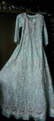 bridal maxi with trouser and paouch with cancan