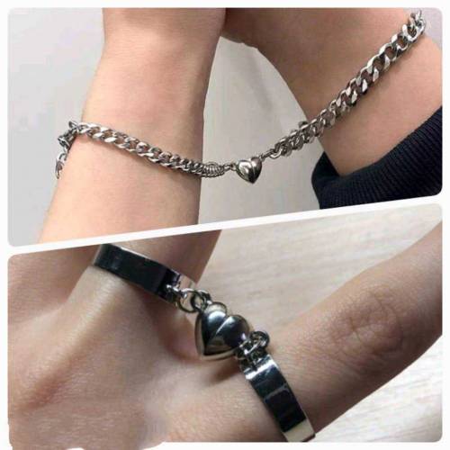 Metal plated breclelt pair and ring pair couple sate 