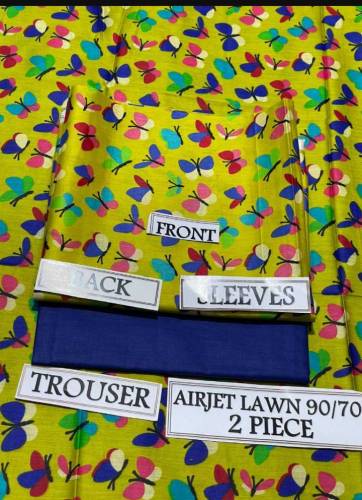 2Pc Unstitched suit woman's pure Lawn popular 